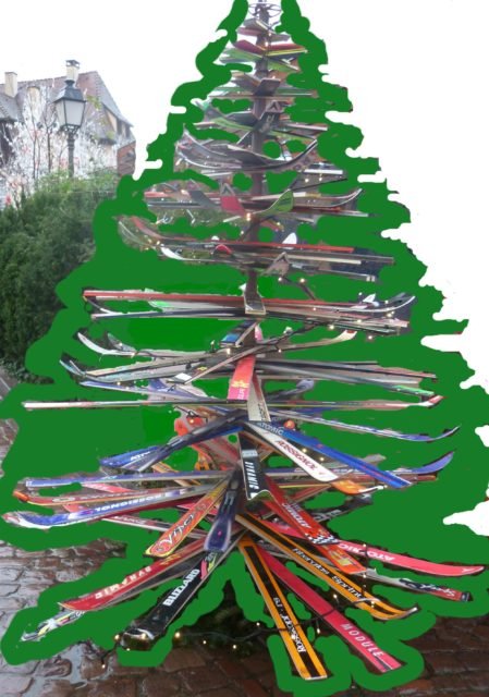 sapin de skis fêtes