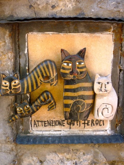 chats sculptés